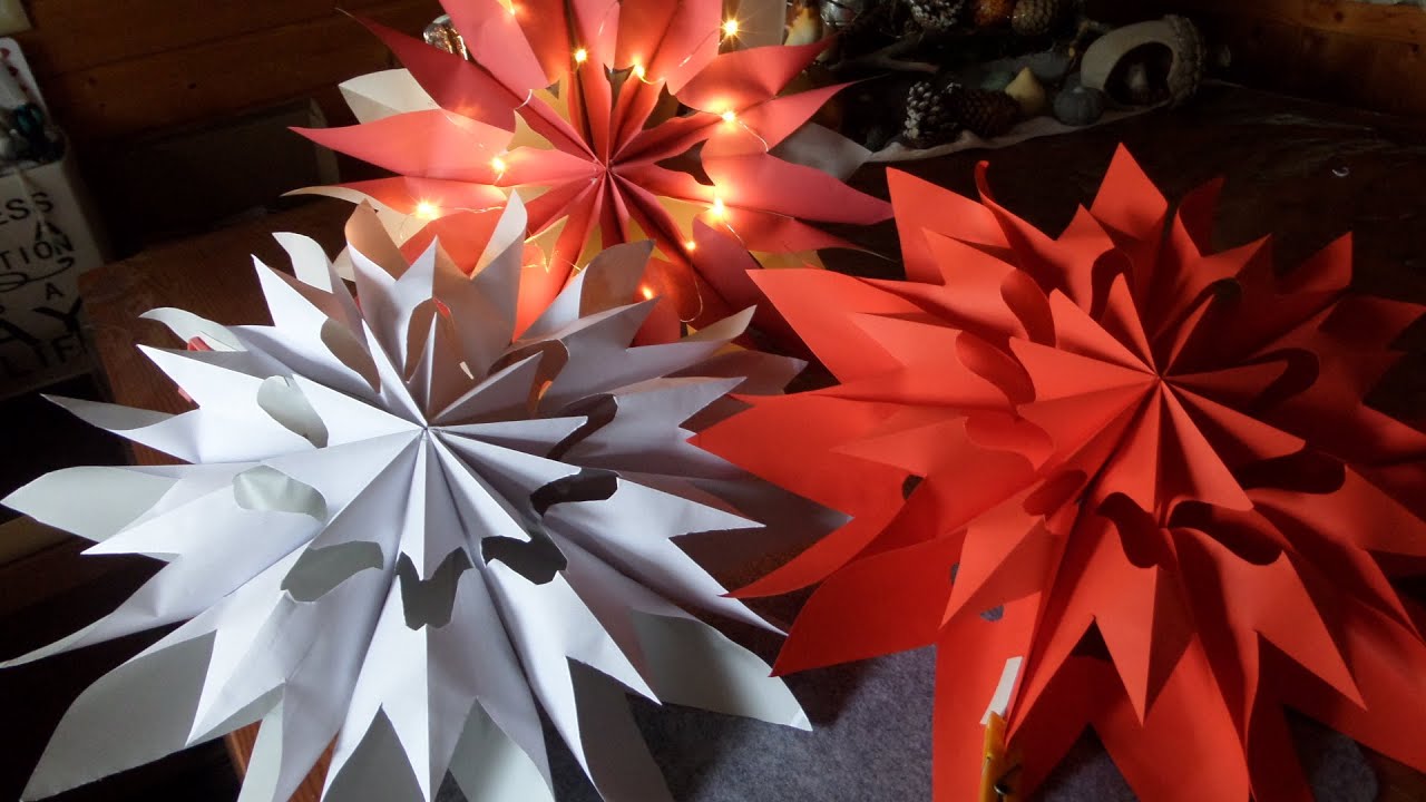 wunderschöne 3D STERNE in XXL aus Briefumschlägen /zauberhaft BELEUCHTET /BASTELN leicht gemacht