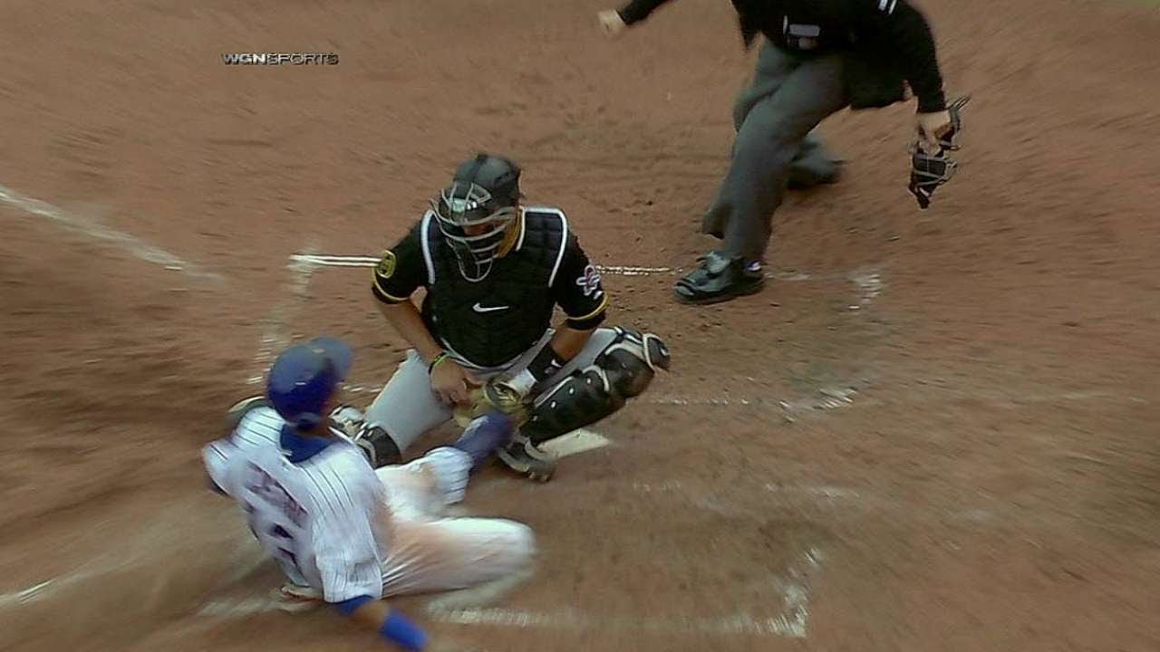 PIT@CHC: Castro safe at home on plate-collision rule