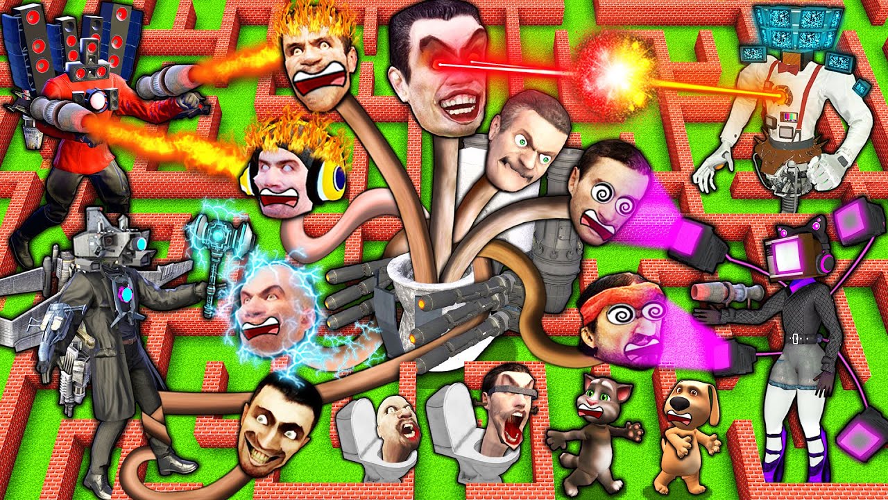 SURVIVAL MAZE of SKIBIDI TOILET G-MAN vs CAMERA MAN TITAN BOSSES & TV WOMAN in MINECRAFT animation