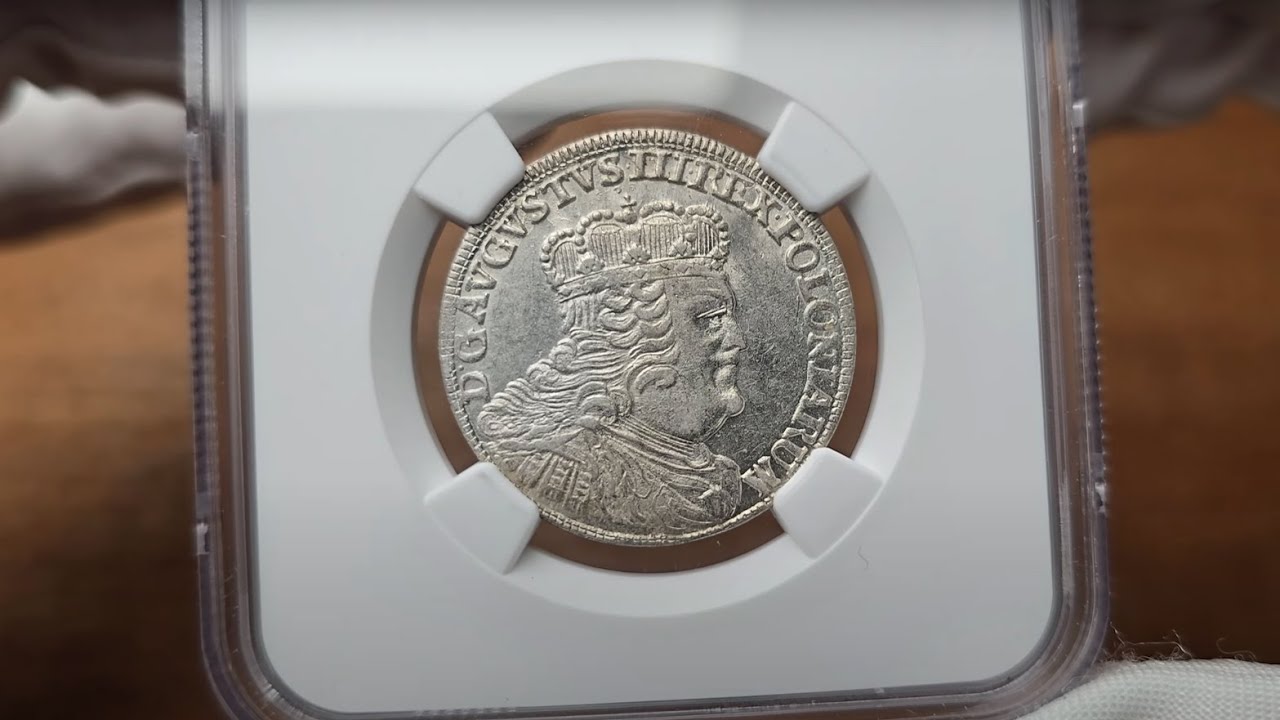 August III Sas. Ort (18 groszy) 1755, Lipsk NGC MS63 - DUŻA RZADKOŚĆ | Wiosenna Aukcja 48