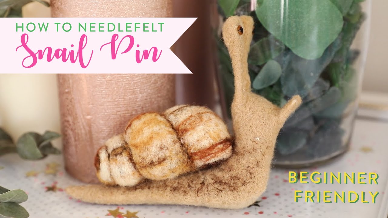 How To Felt Snail Pin Step By Step | Easy Snail Needle Felting Tutorial For Beginners
