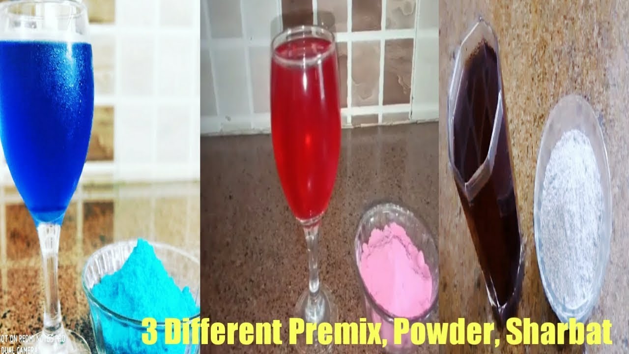 3 DIFFERENT PREMIX POWDER & SHARBAT IN LOCKDOWN/BLUEBERRY/ROSE/KALA KHATTA