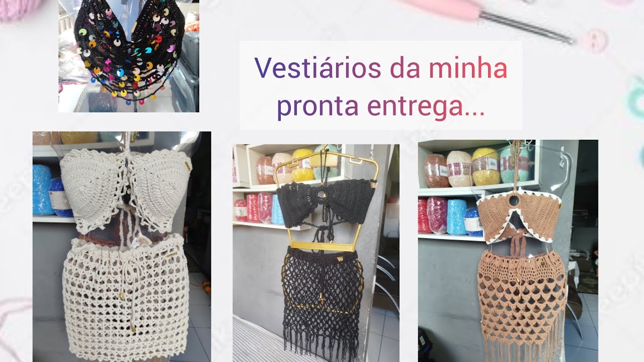 Entrando na modinha dos vestiários em crochê...Peças lindas e super econômicas, vem ver as dicas😉