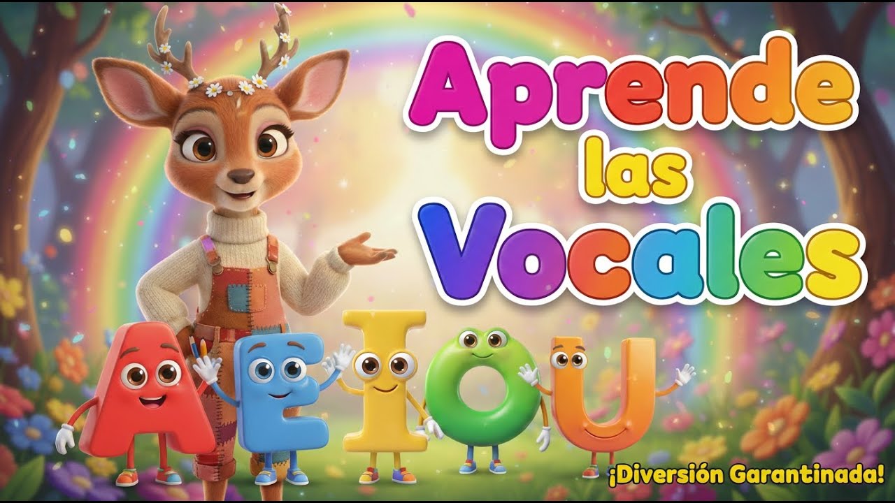 ¡Aprende las Vocales A E I O U! 🎤🌈 Canción Infantil Educativa ✨