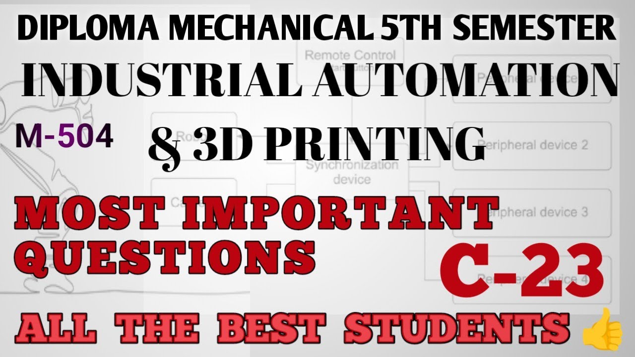 C-23 ll Industrial automation and 3D printing ll most important questions ll #5thsem 