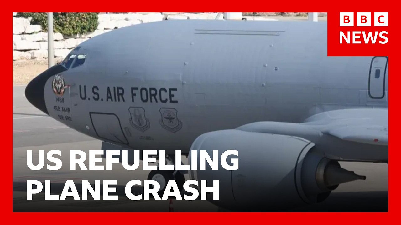 Four killed after US refuelling plane crashes in Iraq, military confirms | BBC News
