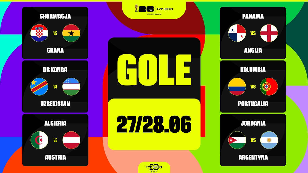 GOLE MUNDIALU: 27/28.06. GRUPA J, K i L - 3. TYDZIEŃ. FINISZ FAZY GRUPOWEJ