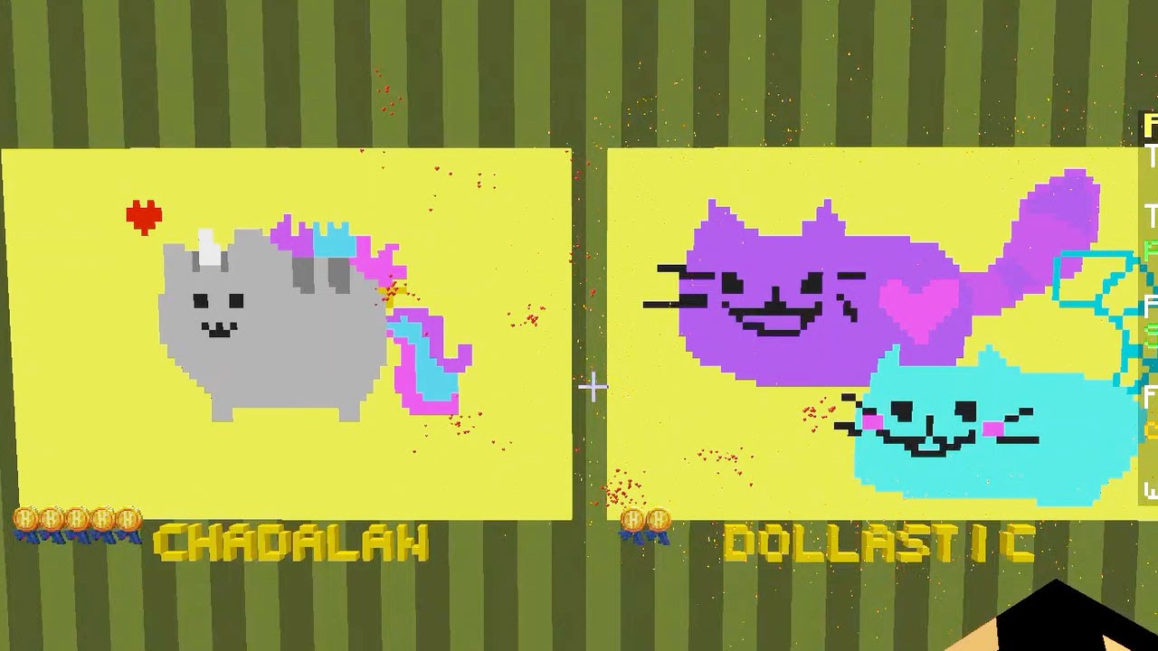 Minecraft / Pixel Painters / Pusheen and Bumble Bee Cat / Gamer Chad Plays