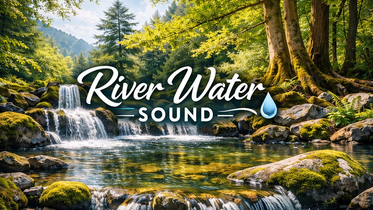Ultimate Relaxation 🌿 Peaceful River Flow & Waterfall at Sunset