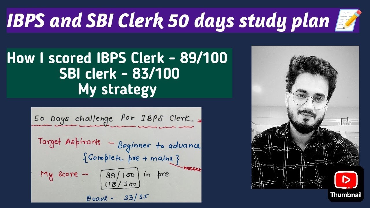 IBPS Clerk 50 days study plan with my real strategy and resources. IBPS || SBI || RRB