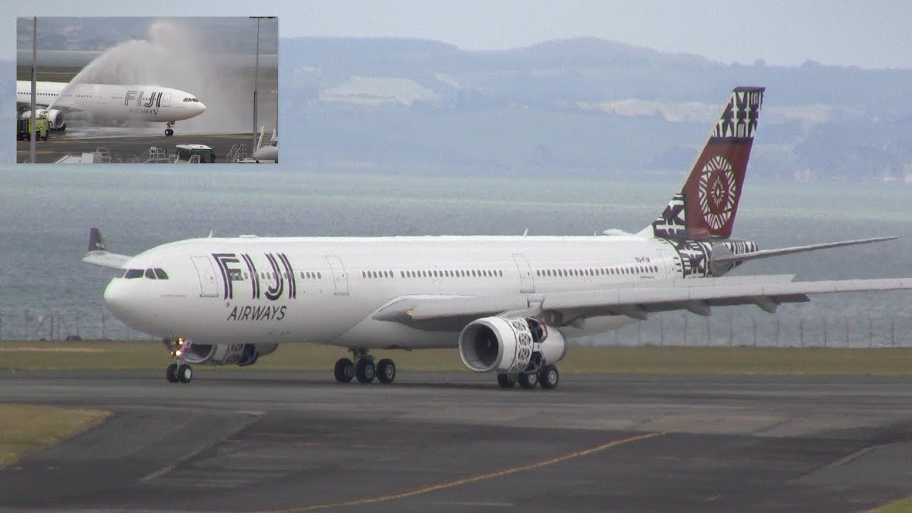 Fiji Airways ► Airbus A330-300 ► Inaugural Landing ✈ Auckland Airport
