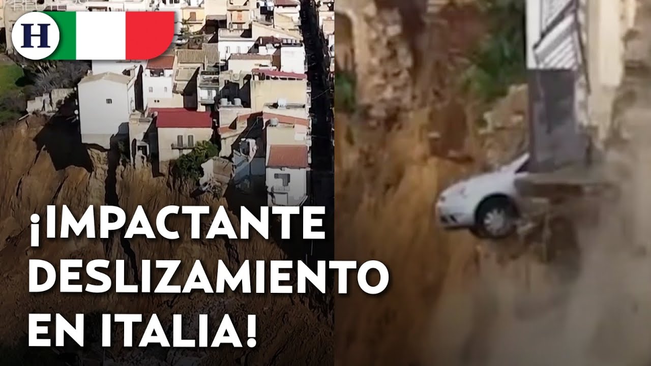 ¡Casas al borde del abismo en Sicilia! Así fue el deslizamiento que casi devora un pueblo de Italia