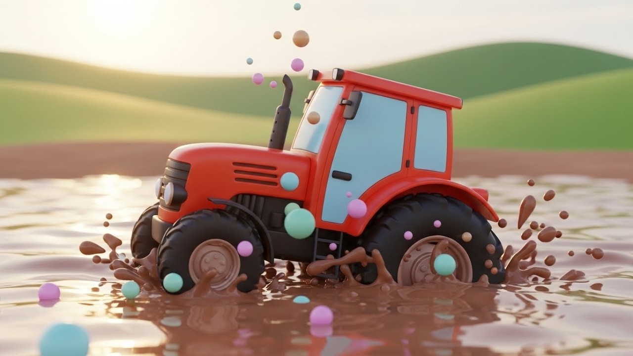 Забавный трактор, застрявший в пузырчатой грязи 🚜🧼🫧 | Мультфильм для детей и весёлые приключения