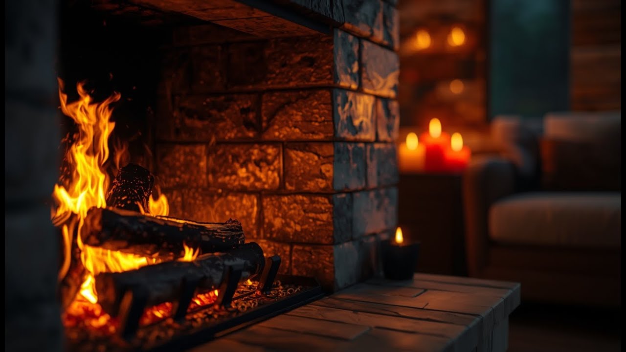 Cozy Winter Cabin ❄️🔥 | Warm Inside, Soft Blue Snow Outside ASMR