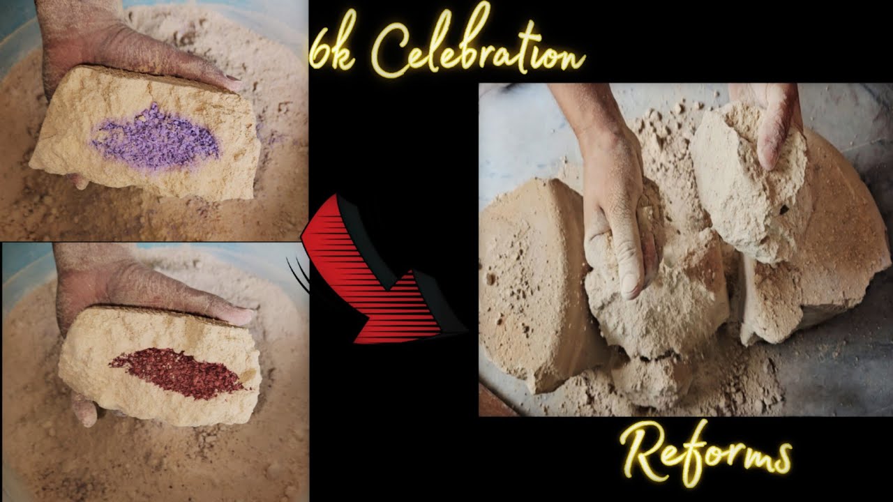6K Celebration Reforms || Multi Colored Stoney Marble Powder Huge Chunks Dry Crumbles ASMR ✨️ 1/2