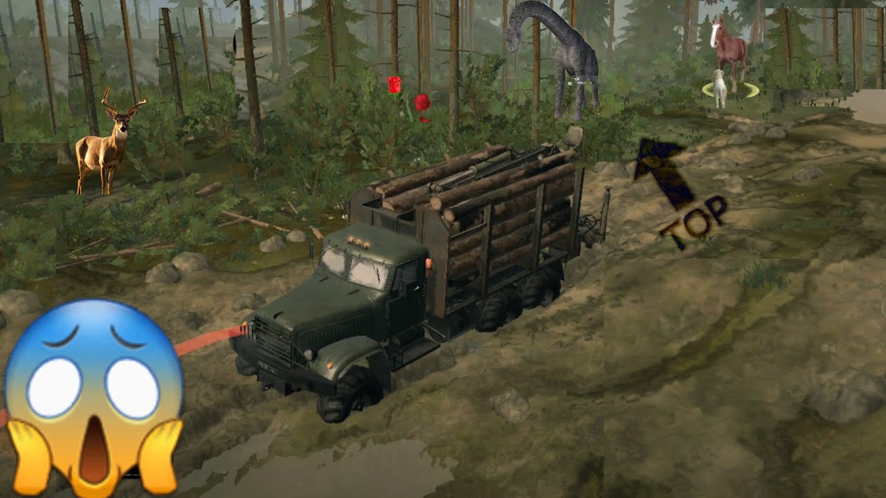 very dangerous 😱 आधा चक्का ईतना पानी Loading truck 😱@truckgaming @truckvideo