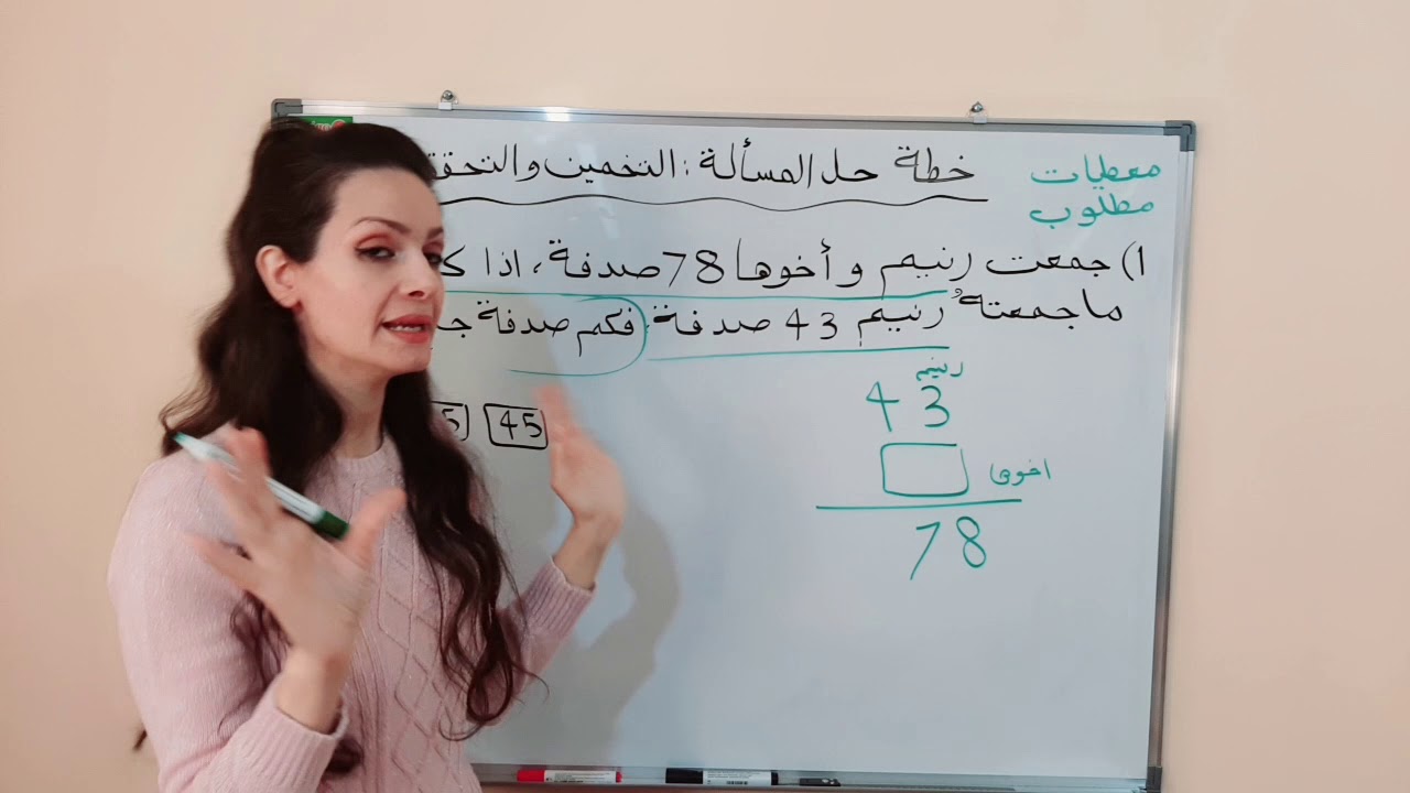خطة حل المسألة التخمين والتحقق جزء اول