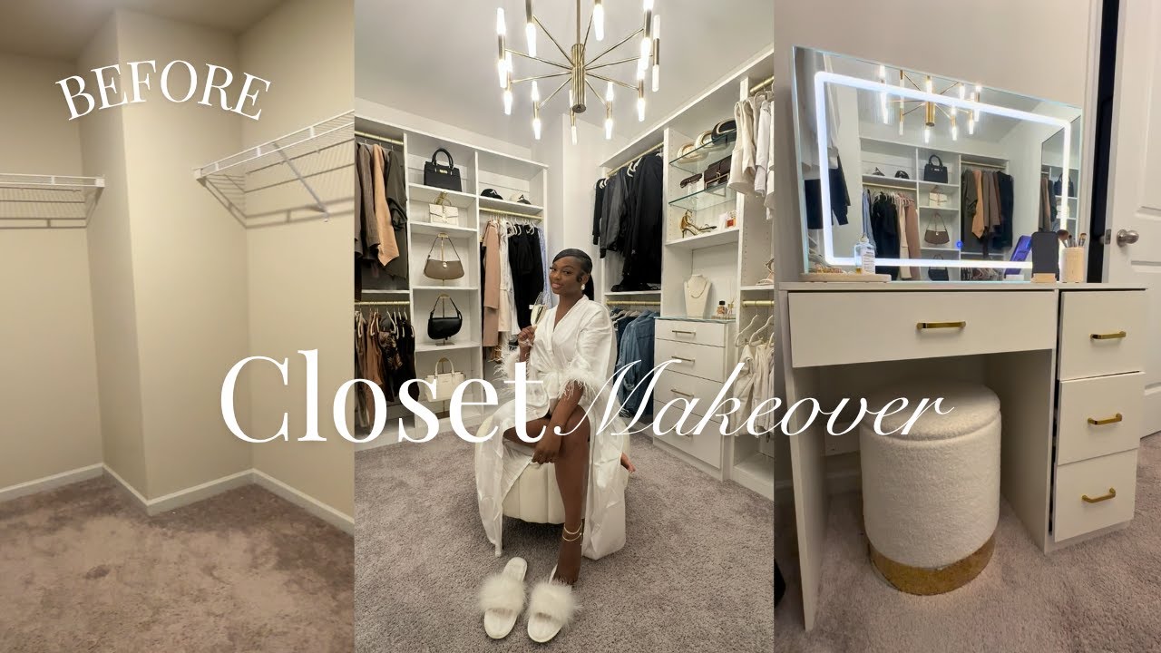 CUSTOM CLOSET MAKEOVER | TURNING MY CLOSET INTO A CHIC LUXURY BOUTIQUE
