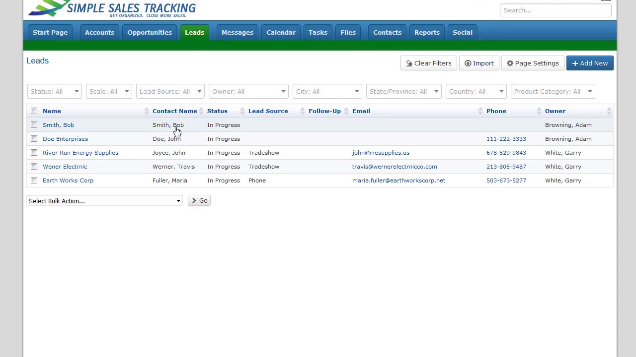 Walkthrough the Sales Pipeline in Simple Sales Tracking