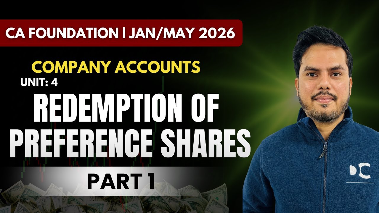 Redemption of Preference Shares | CA Foundation | January/May 2026 | Accounting | Part 1