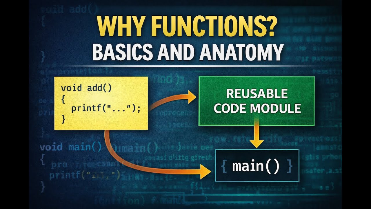 Why Functions Are Needed in C (Basics and Anatomy)