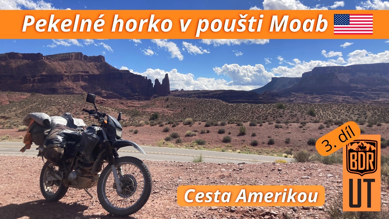 Pískem a po skalách v poušti Moab, Utah BDR 3. díl | Cesta Amerikou Motovlog #83