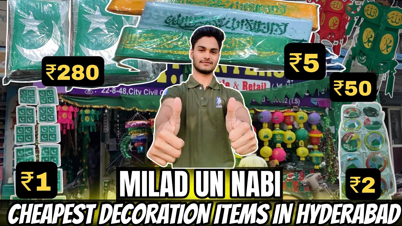 Milad Un Nabi decoration items in Chattabazar, Hyderabad | chaand taare, flags, lights and more |
