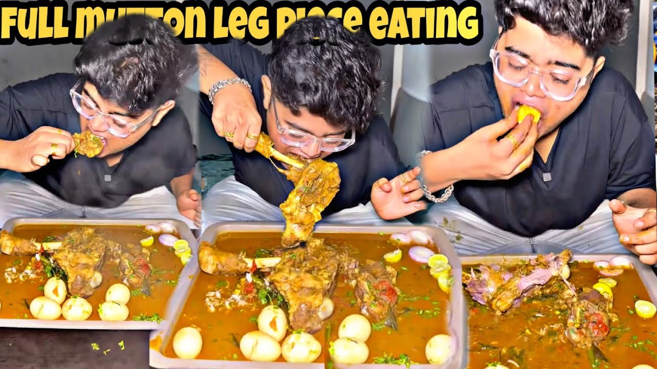 Full Mutton Leg Piece Eating Challenge 😱😋|Kanda Lovers|