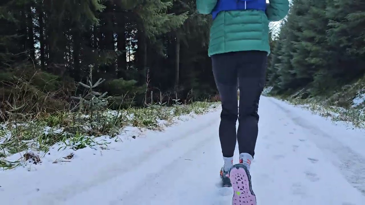 A trail run in the Hermitage in the Scottish Highlands, January 2026
