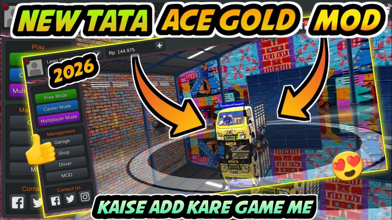 How to Add New Indian Tata Ace Gold Pickup Mod Different Types Loads 😍 | Kaise Add kare Game Me 🤨