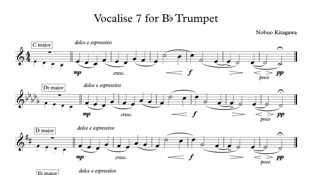 Vocalise 7 For Trumpet　トランペットの為のヴォカリーズ７