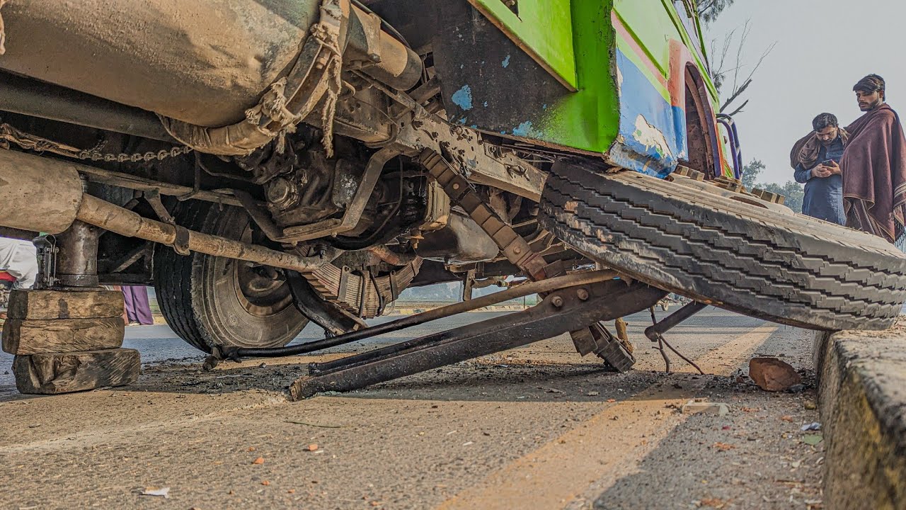 Emergency Roadside Repair Overloaded Truck Axle Nightmare