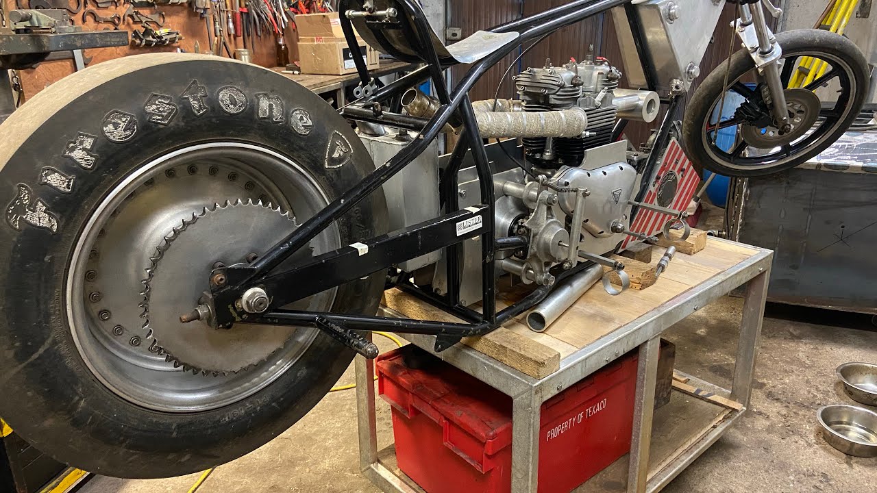 You never seen this before! South Bend lathe , building a Supercharged Triumph Drag bike 