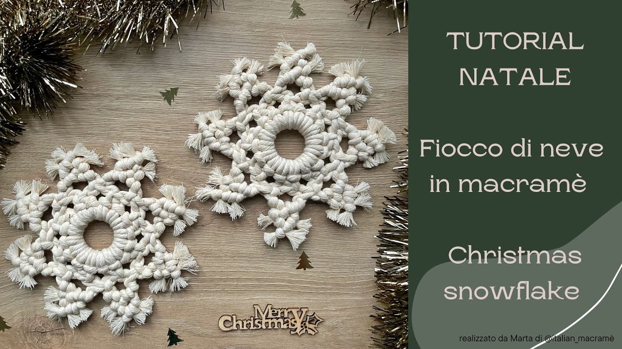Fiocco di neve in macramè per decorazioni di Natale