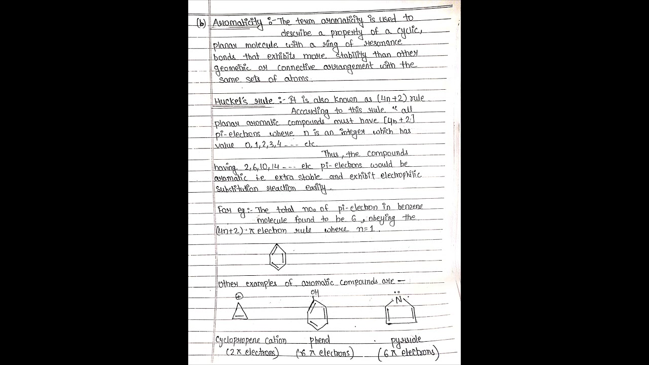 What is Aromaticity and Huckel's rule #exam #chemistry #bsc