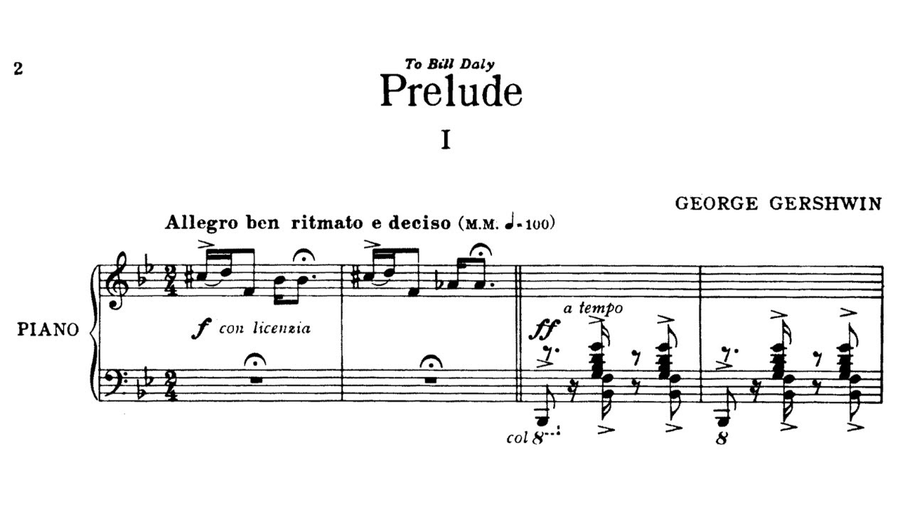 George Gershwin - Prelude No. 1 (Piano Solo)