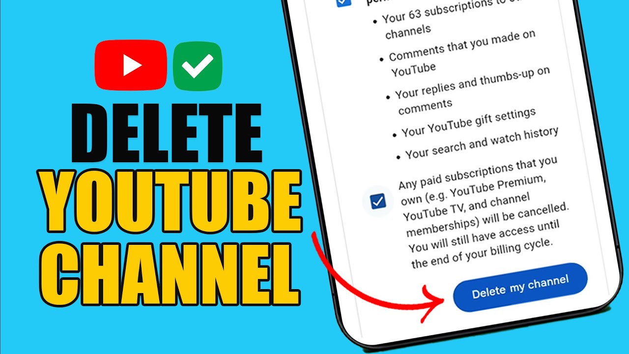 Как навсегда удалить канал YouTube на мобильном телефоне | Удаление канала YouTube с телефона