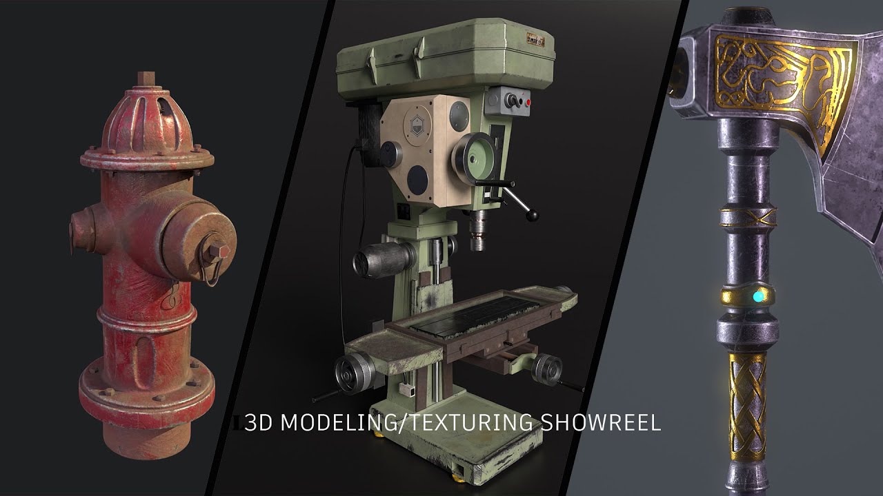 3D Modeling/texturing Showreel 2022