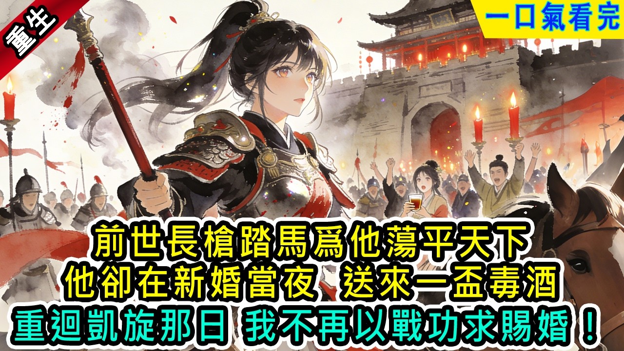前世长枪踏马为他荡平天下，他却在新婚当夜，送来一杯毒酒。重回凯旋回京那日，我不再以战功求赐婚！【風吟古言】#爽文#古言#打臉#小說 #完結 #爽文 #有聲書 #古代小说 #古風小說