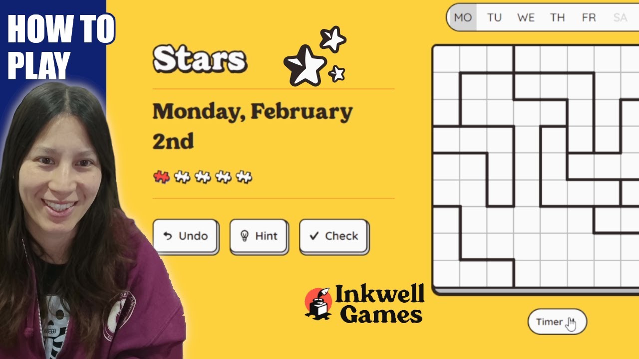 Inkwell Games: Stars - a daily puzzle | Tutorial & Example