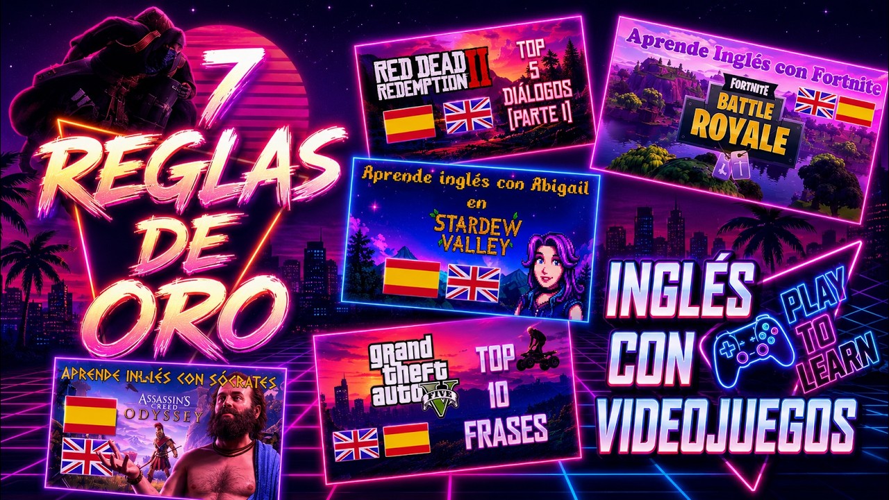 Aprende INGLÉS con 👾 VIDEOJUEGOS 👾 | *7 Reglas de oro* (FUNCIONA)