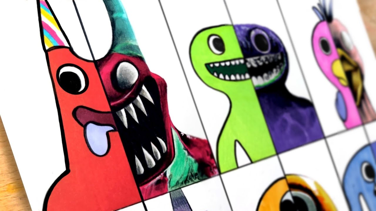 Drawing Monsters Cartoon vs Realistic ( Garten Of Banban 8: Anti Devil )