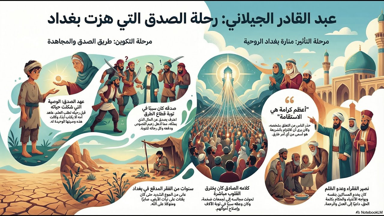 الشيخ عبد القادر الجيلاني 🌙الرجل الذي هزم اللصوص بالصدق