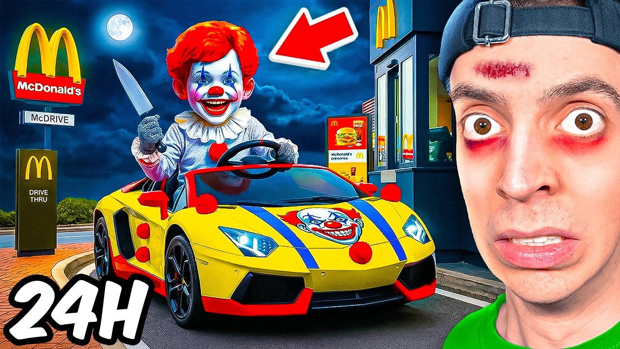 HORROR CLOWN KIND 24 STUNDEN verfolgen! 😳 (verboten)