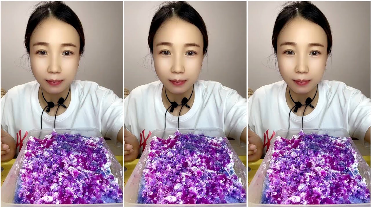 ASMR ICE EATING with MILK POWDER