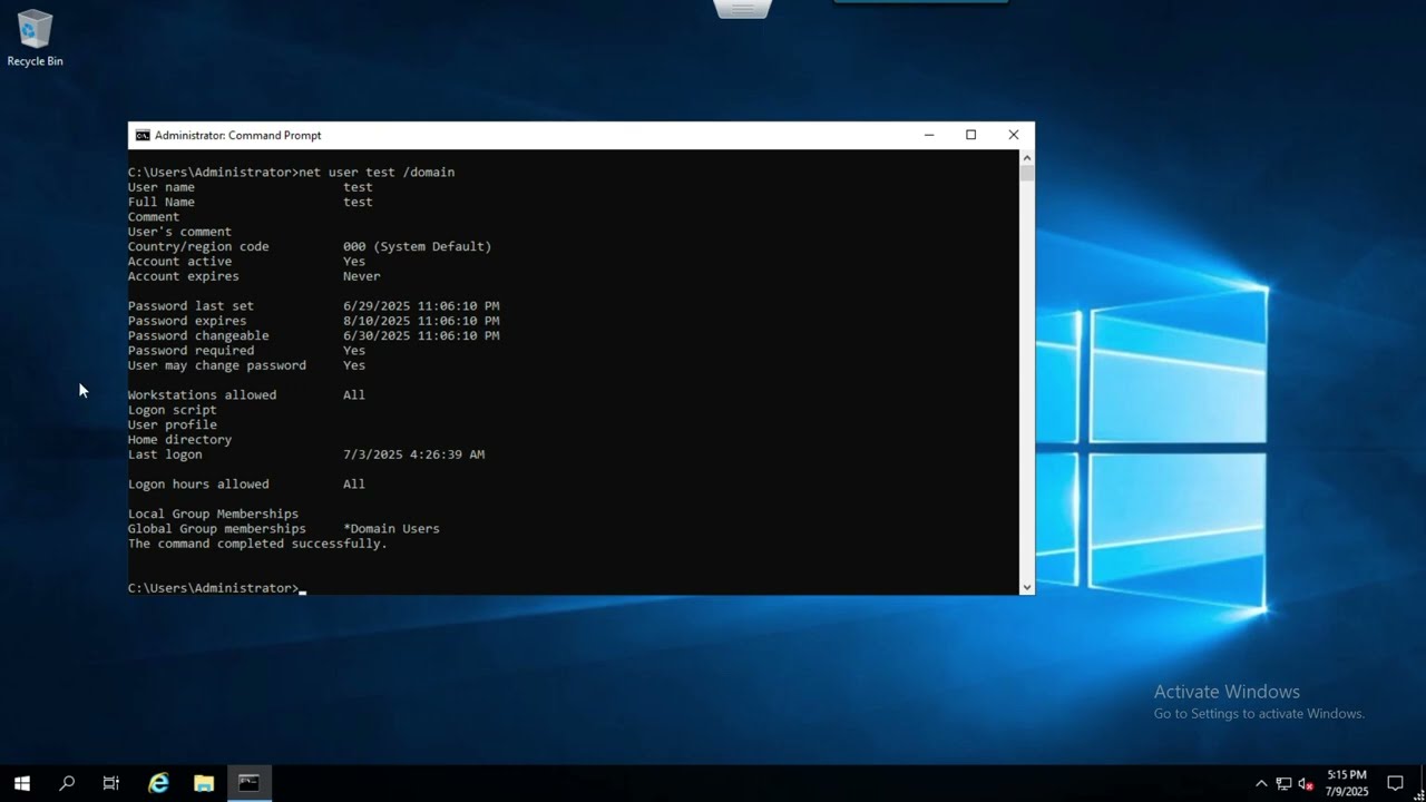 How to Check Password Expiry for a Specific User via Command Prompt (CMD) | Windows Admin Tip