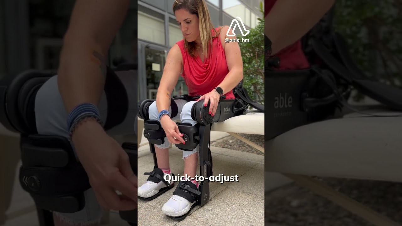 A lightweight, quick to adjust, adaptable robotic exoskeleton made for gait rehabilitation.