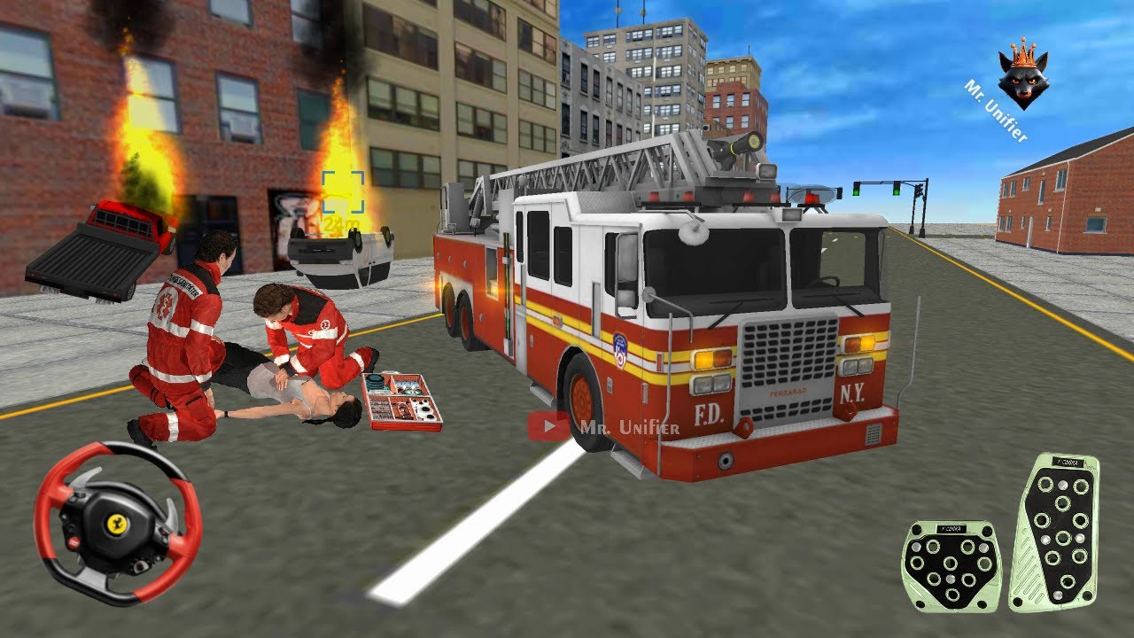 Rosenbauer Firefighter Truck Driving #1 Android Gameplay | Fire Trucks Rescue Simulator