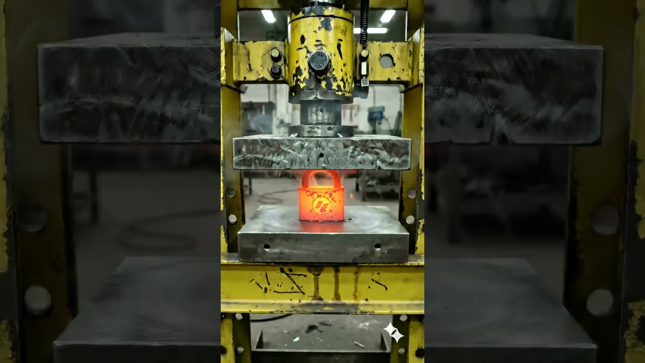 Crushing a Metal Padlock (Satisfying Sound) #Shorts #hydraulicpress #machine #destruction 🤯🙂