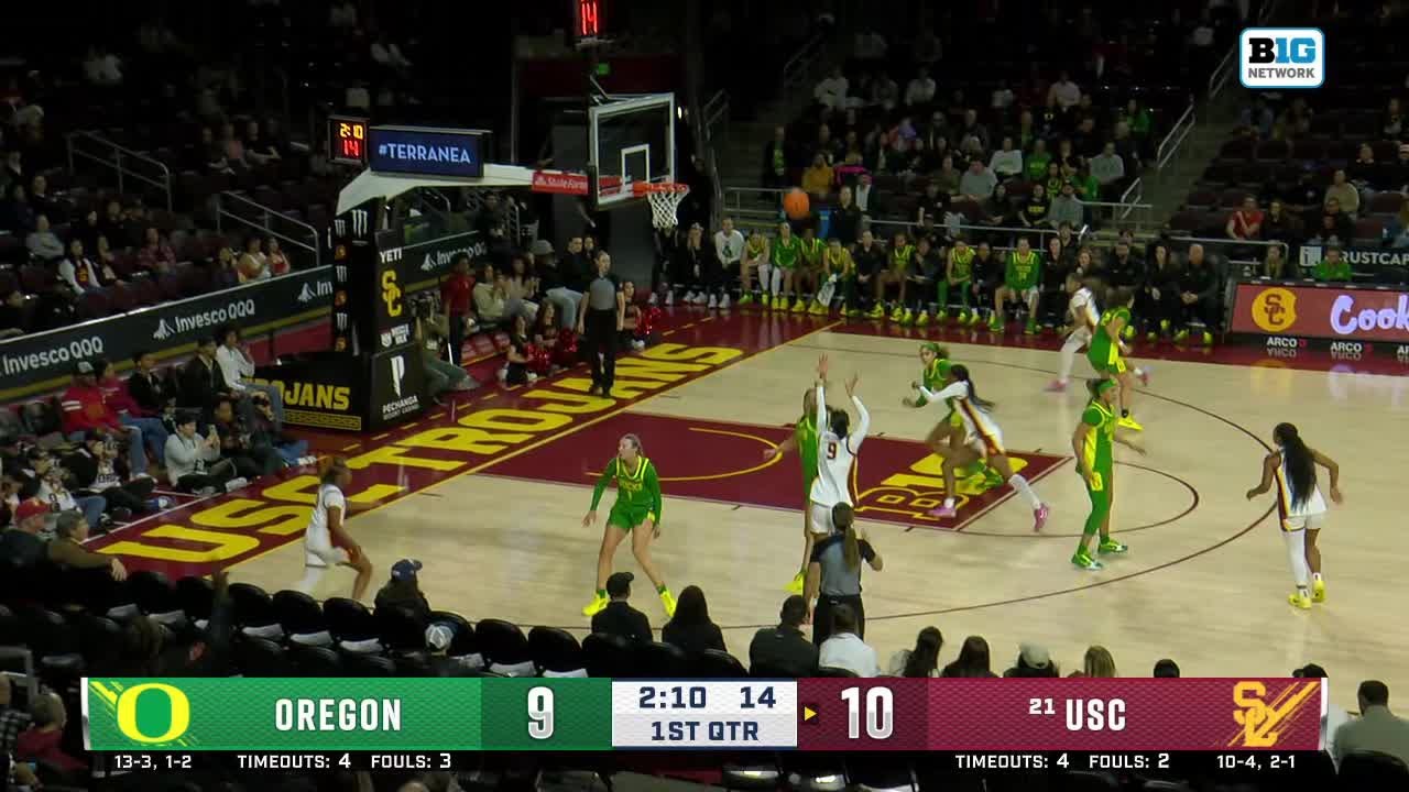 Jazzy Davidson HITS THE TRIPLE vs. Oregon | USC Women's Basketball